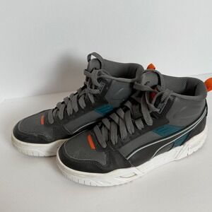 Puma R.S.T.R. High Top Sneakers Boys Size 6 Youth Dark Grey Orange Teal